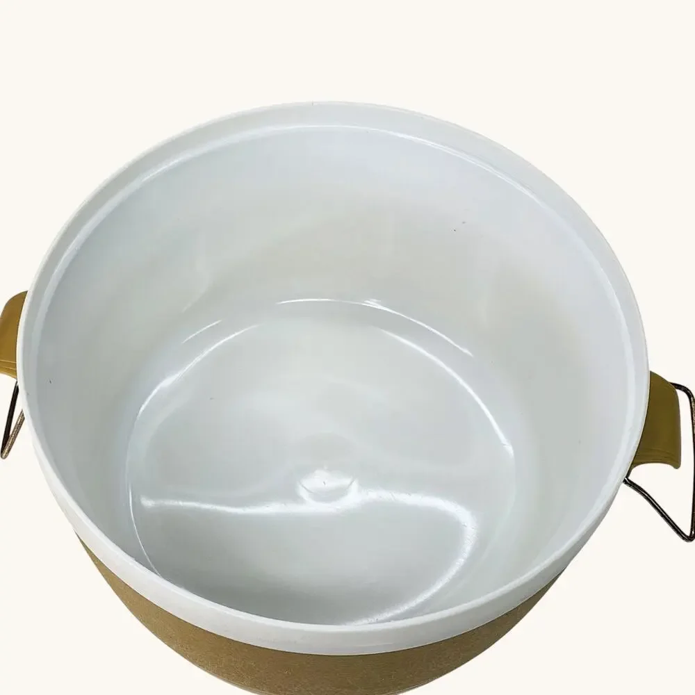SunFrost Therm-O-Ware Ice Bucket Gold Vintage Barware Hot Cold Insulated Lidded